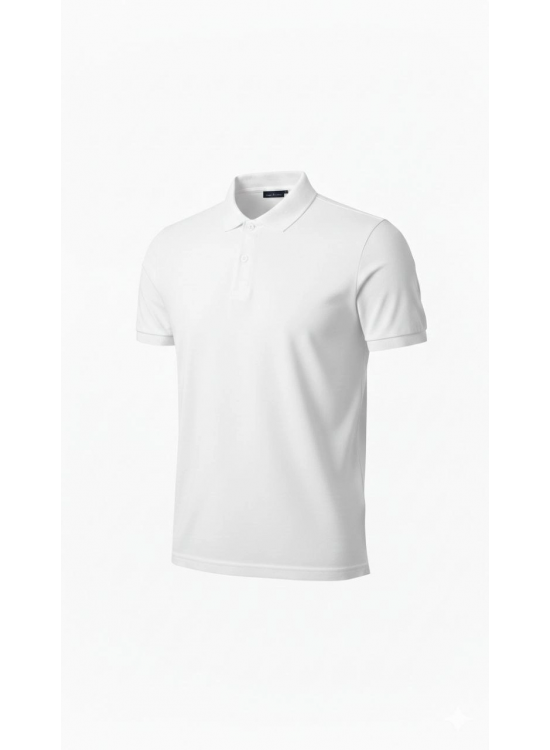 Erkek Polo Yaka Düğmeli Pike Kumaş Tişört Regular Fit Kısa Kol T-Shirt - Beyaz Erkek Polo Yaka Düğmeli Pike Kumaş Tişört Regular Fit Kısa Kol T-Shirt - Beyaz
