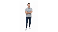 Erkek Polo Yaka Düğmeli Pike Kumaş Tişört Regular Fit Kısa Kol T-Shirt - Gri Erkek Polo Yaka Düğmeli Pike Kumaş Tişört Regular Fit Kısa Kol T-Shirt - Gri