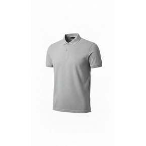 Erkek Polo Yaka Düğmeli Pike Kumaş Tişört Regular Fit Kısa Kol T-Shirt - Gri