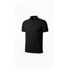 Erkek Polo Yaka Düğmeli Pike Kumaş Tişört Regular Fit Kısa Kol T-Shirt - Siyah