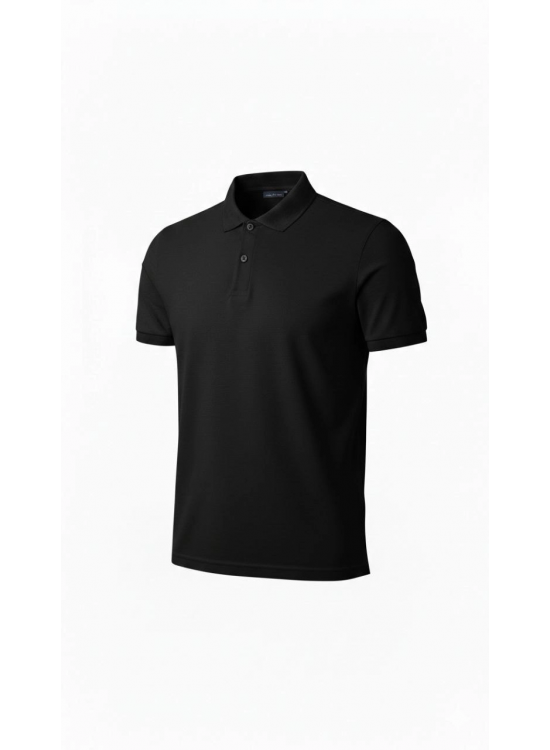 Erkek Polo Yaka Düğmeli Pike Kumaş Tişört Regular Fit Kısa Kol T-Shirt - Siyah Erkek Polo Yaka Düğmeli Pike Kumaş Tişört Regular Fit Kısa Kol T-Shirt - Siyah