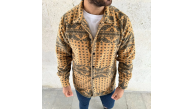 Erkek Düğmeli Gömlek Polar Sweatshirt Yumuşak Dokulu Oversize Kalıp -Sarı Erkek Düğmeli Gömlek Polar Sweatshirt Yumuşak Dokulu Oversize Kalıp -Sarı
