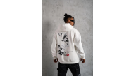 Erkek 3 İplik Pamuklu Kapüşonlu Baskılı Cepli Oversize Sweatshirt Hoodie - Beyaz Erkek 3 İplik Pamuklu Kapüşonlu Baskılı Cepli Oversize Sweatshirt Hoodie - Beyaz