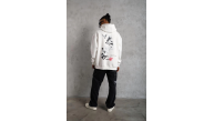 Erkek 3 İplik Pamuklu Kapüşonlu Baskılı Cepli Oversize Sweatshirt Hoodie - Beyaz Erkek 3 İplik Pamuklu Kapüşonlu Baskılı Cepli Oversize Sweatshirt Hoodie - Beyaz