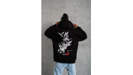 Erkek 3 İplik Pamuklu Kapüşonlu Baskılı Cepli Oversize Sweatshirt Hoodie - Siyah Erkek 3 İplik Pamuklu Kapüşonlu Baskılı Cepli Oversize Sweatshirt Hoodie - Siyah