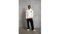 Erkek 3 İplik Pamuklu Kapüşonlu Baskılı Cepli Oversize Sweatshirt Hoodie - Beyaz Erkek 3 İplik Pamuklu Kapüşonlu Baskılı Cepli Oversize Sweatshirt Hoodie - Beyaz
