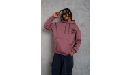 Erkek 3 İplik Pamuklu Kapüşonlu Baskılı Cepli Oversize Sweatshirt Hoodie - Gül Kurusu Erkek 3 İplik Pamuklu Kapüşonlu Baskılı Cepli Oversize Sweatshirt Hoodie - Gül Kurusu