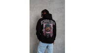 Erkek 3 İplik Pamuklu Kapüşonlu Baskılı Cepli Oversize Sweatshirt Hoodie - Siyah Erkek 3 İplik Pamuklu Kapüşonlu Baskılı Cepli Oversize Sweatshirt Hoodie - Siyah
