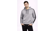 Erkek Şeritli Kapüşonlu Sweatshirt Oversize 3 iplik Pamuklu Hoodie - Gri Erkek Şeritli Kapüşonlu Sweatshirt Oversize 3 iplik Pamuklu Hoodie - Gri