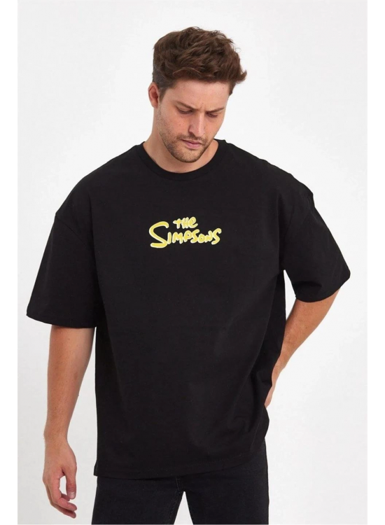 Erkek Baskılı T-Shirt Kısa Kol Bisiklet Yaka Regular Fit Rahat Kalıp Günlük Tişört - Siyah Erkek Baskılı T-Shirt Kısa Kol Bisiklet Yaka Regular Fit Rahat Kalıp Günlük Tişört - Siyah