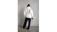 Erkek 3 İplik Pamuklu Kapüşonlu Baskılı Cepli Oversize Sweatshirt Hoodie - Beyaz Erkek 3 İplik Pamuklu Kapüşonlu Baskılı Cepli Oversize Sweatshirt Hoodie - Beyaz
