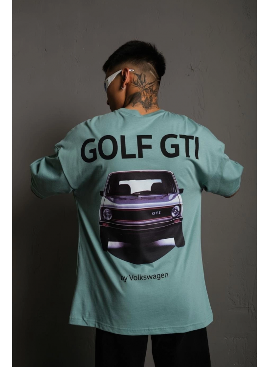 Erkek Oversize Tişört Golf GTI Retro Araba Baskılı T-shirt - Mint Yeşili Erkek Oversize Tişört Golf GTI Retro Araba Baskılı T-shirt - Mint Yeşili