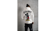 Erkek 3 İplik Pamuklu Kapüşonlu Baskılı Cepli Oversize Sweatshirt Hoodie - Beyaz Erkek 3 İplik Pamuklu Kapüşonlu Baskılı Cepli Oversize Sweatshirt Hoodie - Beyaz