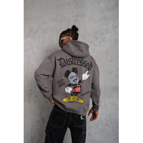 Erkek 3 İplik Pamuklu Kapüşonlu Kanguru Cepli Sweatshirt Hoodie -  Gri