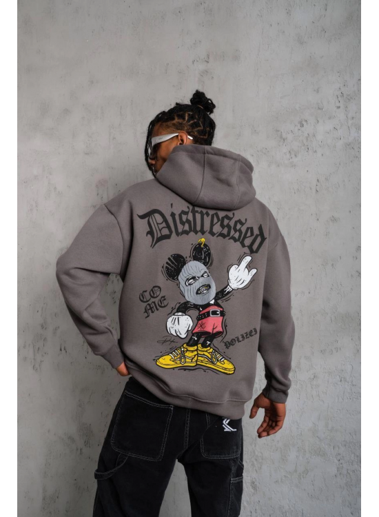 Erkek 3 İplik Pamuklu Kapüşonlu Kanguru Cepli Sweatshirt Hoodie - Gri Erkek 3 İplik Pamuklu Kapüşonlu Kanguru Cepli Sweatshirt Hoodie - Gri