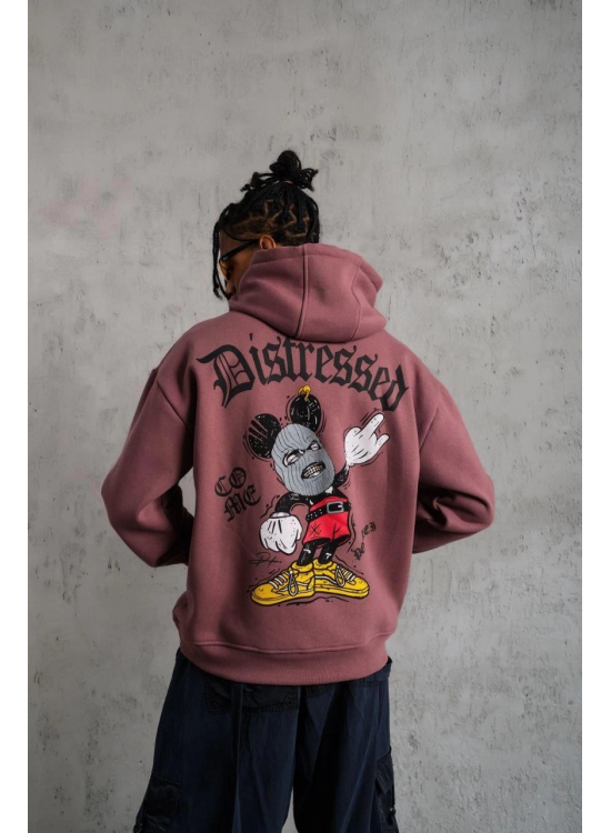 Erkek 3 İplik Pamuklu Kapüşonlu Kanguru Cepli Sweatshirt Hoodie - Gül Kurusu Erkek 3 İplik Pamuklu Kapüşonlu Kanguru Cepli Sweatshirt Hoodie - Gül Kurusu
