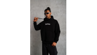 Erkek Baskılı Kapüşonlu 3 iplik pamuklu hoodie Sweatshirt - Siyah Erkek Baskılı Kapüşonlu 3 iplik pamuklu hoodie Sweatshirt - Siyah