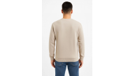 Erkek 3 İplik Pamuklu Düz Bisiklet Yaka SweatShirt - Bej