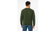 Erkek 3 İplik Pamuklu Düz Bisiklet Yaka SweatShirt - Haki