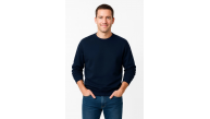 Erkek 3 İplik Pamuklu Düz Bisiklet Yaka SweatShirt - Lacivert