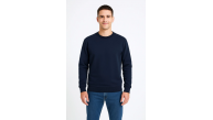 Erkek 3 İplik Pamuklu Düz Bisiklet Yaka SweatShirt - Lacivert