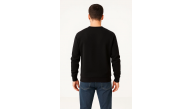 Erkek 3 İplik Pamuklu Düz Bisiklet Yaka SweatShirt - Siyah