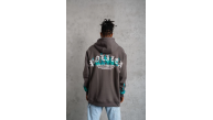 Erkek 3 iplik Pamuklu Alev Baskılı Kapüşonlu hoodie Sweatshirt - Gri