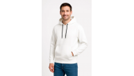 Erkek 3 İplik Pamuklu Kapüşonlu Kanguru Cepli SweatShirt hoodie - Beyaz Erkek 3 İplik Pamuklu Kapüşonlu Kanguru Cepli SweatShirt hoodie - Beyaz
