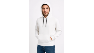 Erkek 3 İplik Pamuklu Kapüşonlu Kanguru Cepli SweatShirt hoodie - Beyaz Erkek 3 İplik Pamuklu Kapüşonlu Kanguru Cepli SweatShirt hoodie - Beyaz