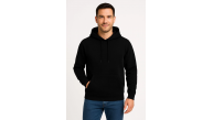 Erkek 3 İplik Pamuklu Kapüşonlu Kanguru Cepli SweatShirt hoodie - Siyah Erkek 3 İplik Pamuklu Kapüşonlu Kanguru Cepli SweatShirt hoodie - Siyah