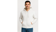 Erkek 3 İplik Pamuklu Kapüşonlu Tam Fermuarlı Cepli Hoodie Sweatshirt - Beyaz Erkek 3 İplik Pamuklu Kapüşonlu Tam Fermuarlı Cepli Hoodie Sweatshirt - Beyaz