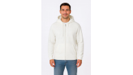 Erkek 3 İplik Pamuklu Kapüşonlu Tam Fermuarlı Cepli Hoodie Sweatshirt - Beyaz Erkek 3 İplik Pamuklu Kapüşonlu Tam Fermuarlı Cepli Hoodie Sweatshirt - Beyaz