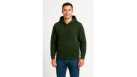 Erkek 3 İplik Pamuklu Kapüşonlu Tam Fermuarlı Cepli Hoodie Sweatshirt - Haki Erkek 3 İplik Pamuklu Kapüşonlu Tam Fermuarlı Cepli Hoodie Sweatshirt - Haki