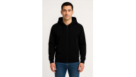 Erkek 3 İplik Pamuklu Kapüşonlu Tam Fermuarlı Cepli Hoodie Sweatshirt - Siyah Erkek 3 İplik Pamuklu Kapüşonlu Tam Fermuarlı Cepli Hoodie Sweatshirt - Siyah