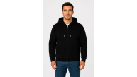 Erkek 3 İplik Pamuklu Kapüşonlu Tam Fermuarlı Cepli Hoodie Sweatshirt - Siyah Erkek 3 İplik Pamuklu Kapüşonlu Tam Fermuarlı Cepli Hoodie Sweatshirt - Siyah