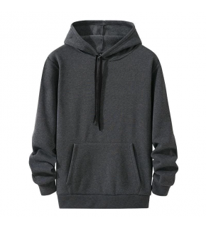Kadın Kapüşonlu Kanguru Cepli 3 İplik Pamuklu Oversize Hoodie Sweatshirt - Füme