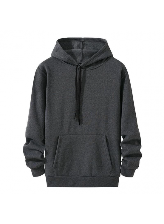 Kadın Kapüşonlu Kanguru Cepli 3 İplik Pamuklu Oversize Hoodie Sweatshirt - Füme Kadın Kapüşonlu Kanguru Cepli 3 İplik Pamuklu Oversize Hoodie Sweatshirt - Füme
