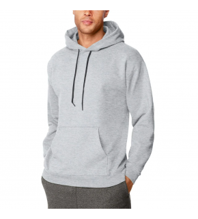 Erkek 3 İplik Pamuklu Kapüşonlu Cepli Oversize Hoodie Sweatshirt - Gri