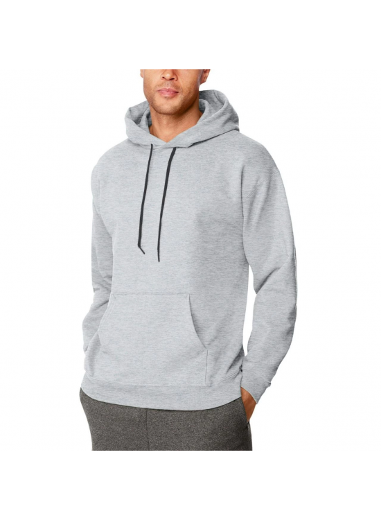 Erkek 3 İplik Pamuklu Kapüşonlu Cepli Oversize Hoodie Sweatshirt - Gri Erkek 3 İplik Pamuklu Kapüşonlu Cepli Oversize Hoodie Sweatshirt - Gri
