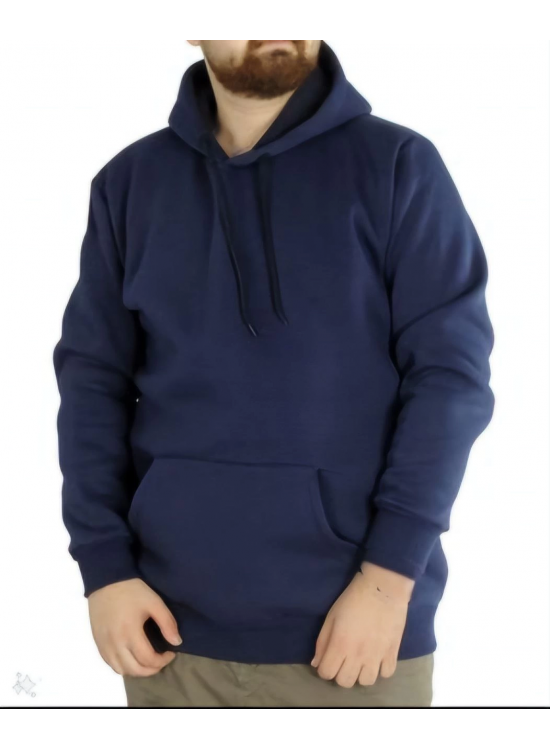 Erkek 3 İplik Pamuklu Kapüşonlu Cepli Oversize Hoodie Sweatshirt - Lacivert Erkek 3 İplik Pamuklu Kapüşonlu Cepli Oversize Hoodie Sweatshirt - Lacivert
