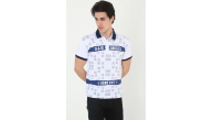 Erkek Polo Yaka Tişört Slim Fit Baskılı Kısa Kol T-Shirt - Beyaz Erkek Polo Yaka Tişört Slim Fit Baskılı Kısa Kol T-Shirt - Beyaz