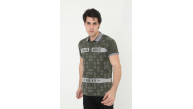 Erkek Polo Yaka tişört Slim Fit Baskılı Kısa kol T-Shirt - Haki Erkek Polo Yaka tişört Slim Fit Baskılı Kısa kol T-Shirt - Haki