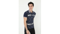 Erkek Polo Yaka tişört Slim Fit Baskılı Kısa kol T-Shirt - Lacivert Erkek Polo Yaka tişört Slim Fit Baskılı Kısa kol T-Shirt - Lacivert
