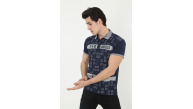 Erkek Polo Yaka tişört Slim Fit Baskılı Kısa kol T-Shirt - Lacivert Erkek Polo Yaka tişört Slim Fit Baskılı Kısa kol T-Shirt - Lacivert