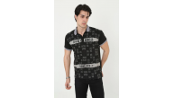 Erkek Polo Yaka tişört Slim Fit Baskılı Kısa kol T-Shirt - Siyah Erkek Polo Yaka tişört Slim Fit Baskılı Kısa kol T-Shirt - Siyah