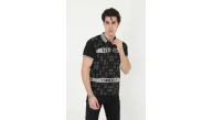 Erkek Polo Yaka tişört Slim Fit Baskılı Kısa kol T-Shirt - Siyah Erkek Polo Yaka tişört Slim Fit Baskılı Kısa kol T-Shirt - Siyah
