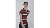 Erkek Polo Yaka tişört Slim Fit Dokuma Çizgili Kısa kol T-Shirt - Bordo Erkek Polo Yaka tişört Slim Fit Dokuma Çizgili Kısa kol T-Shirt - Bordo