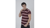 Erkek Polo Yaka tişört Slim Fit Dokuma Çizgili Kısa kol T-Shirt - Bordo Erkek Polo Yaka tişört Slim Fit Dokuma Çizgili Kısa kol T-Shirt - Bordo