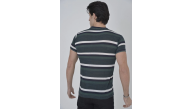 Erkek Polo Yaka tişört Slim Fit Dokuma Çizgili  Kısa kol T-Shirt - Haki
