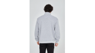 Erkek Yarım Fermuarlı Baskılı 3 iplik pamuklu sweatshirt - Gri Erkek Yarım Fermuarlı Baskılı 3 iplik pamuklu sweatshirt - Gri